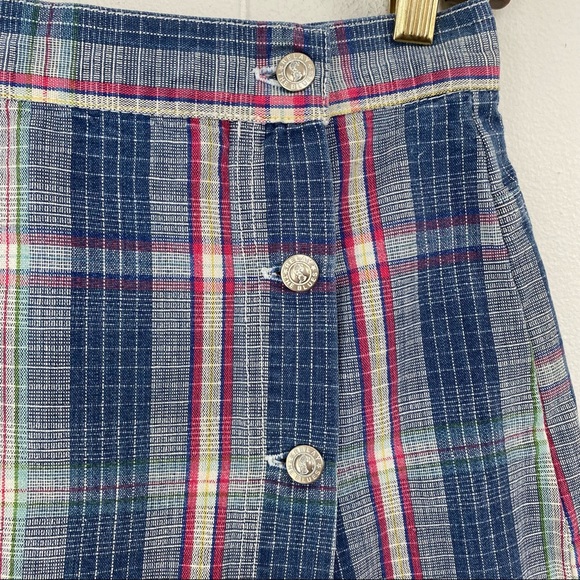 Vintage The Relay Company Plaid Button Front Skort Mini Skirt Size Small 26" - Picture 11 of 13